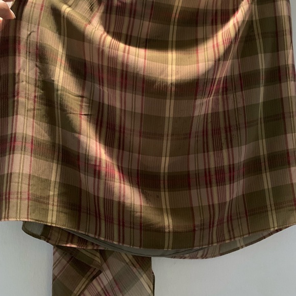 Plaid Ruffle-Trim Georgette Skirt - Picture 4 of 5